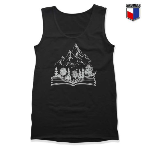 Open Book With Forest and Mountains Tank Top