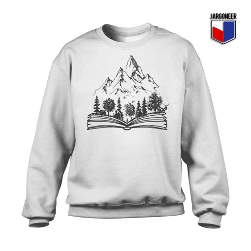 Open Book With Forest and Mountains Sweatshirt