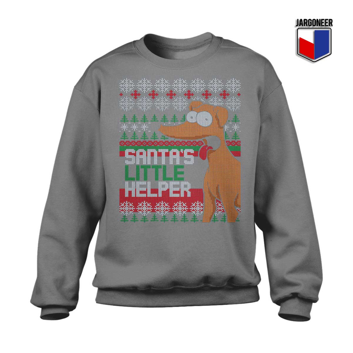 Santa Little Helper Christmas Grey Sweatshirt - Shop Unique Graphic Cool Shirt Designs