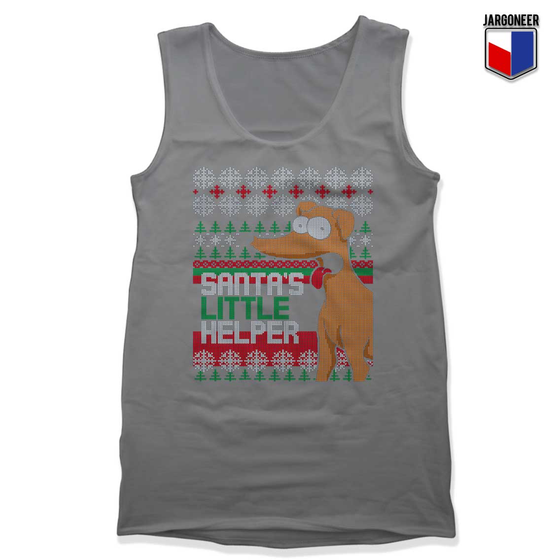 Santa Little Helper Christmas Grey Tank Top - Shop Unique Graphic Cool Shirt Designs